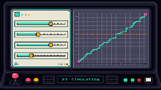 16:10 close crop of the live ZI Traders Simulation parameter panel at deodoro.net/zi-traders-sim: Market & Mode and Sizes & Timing configuration cards above the result chart