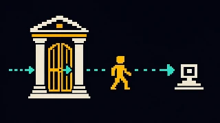 Mechanism vignette 3 of 3 — Institutions adjust: alternative rails open and close on either side of the incumbent, illustrating how entry and exit respond to the new settlement option.