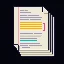 Papers cart: annotated paper stack, cream pages under a teal paperweight